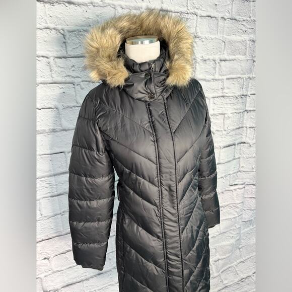 Larry Levine SALE down and feather faux fur hooded puffer coat new size XS - Picture 3 of 14